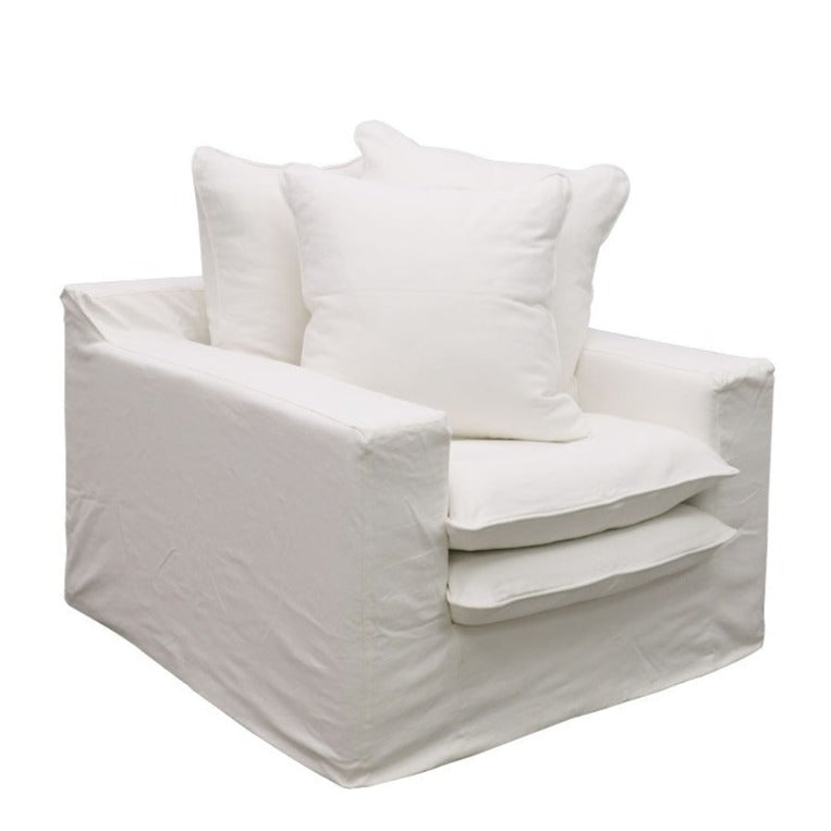 Keely Slipcover Armchair - White