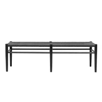 Jamara Oak and Rattan Bench - Black - 1500