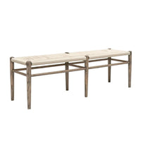 Jamara Oak and Rattan Bench - Natural - 150cm