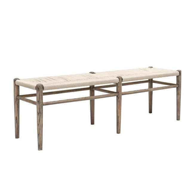 Jamara Oak and Rattan Bench - Natural - 150cm