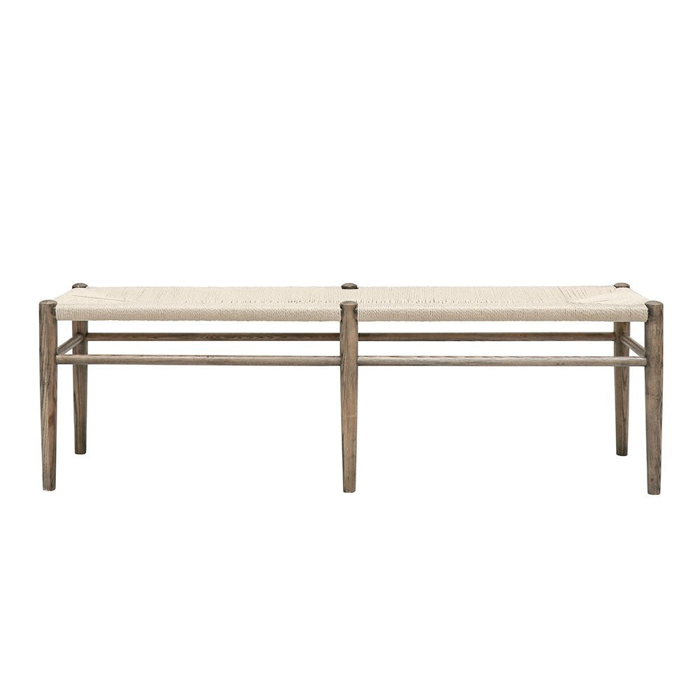 Jamara Oak and Rattan Bench - Natural - 150cm