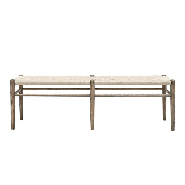 Jamara Oak and Rattan Bench - Natural - 150cm