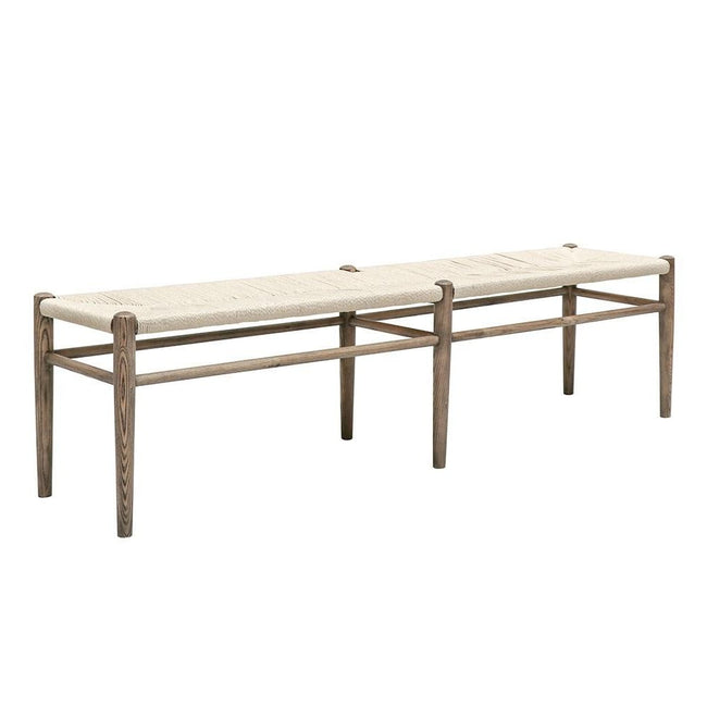 Jamara Oak and Rattan Bench - Natural - 180cm