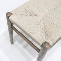 Jamara Oak and Rattan Bench - Natural - 180cm