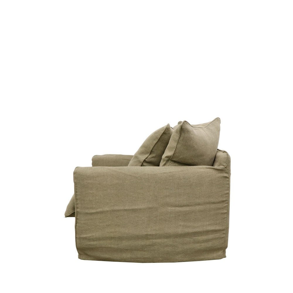 Lotus Linen Slip Cover Armchair - Khaki