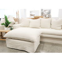 Lotus Slipcover Ottoman - Natural