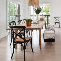 Marcel Cross Back Dining Chair - Black with Metal Cross