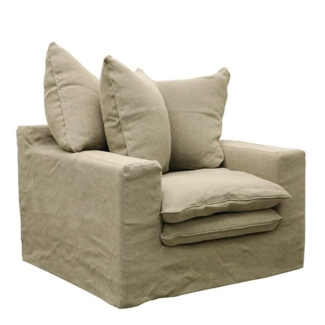 Keely Slipcover Armchair - Khaki