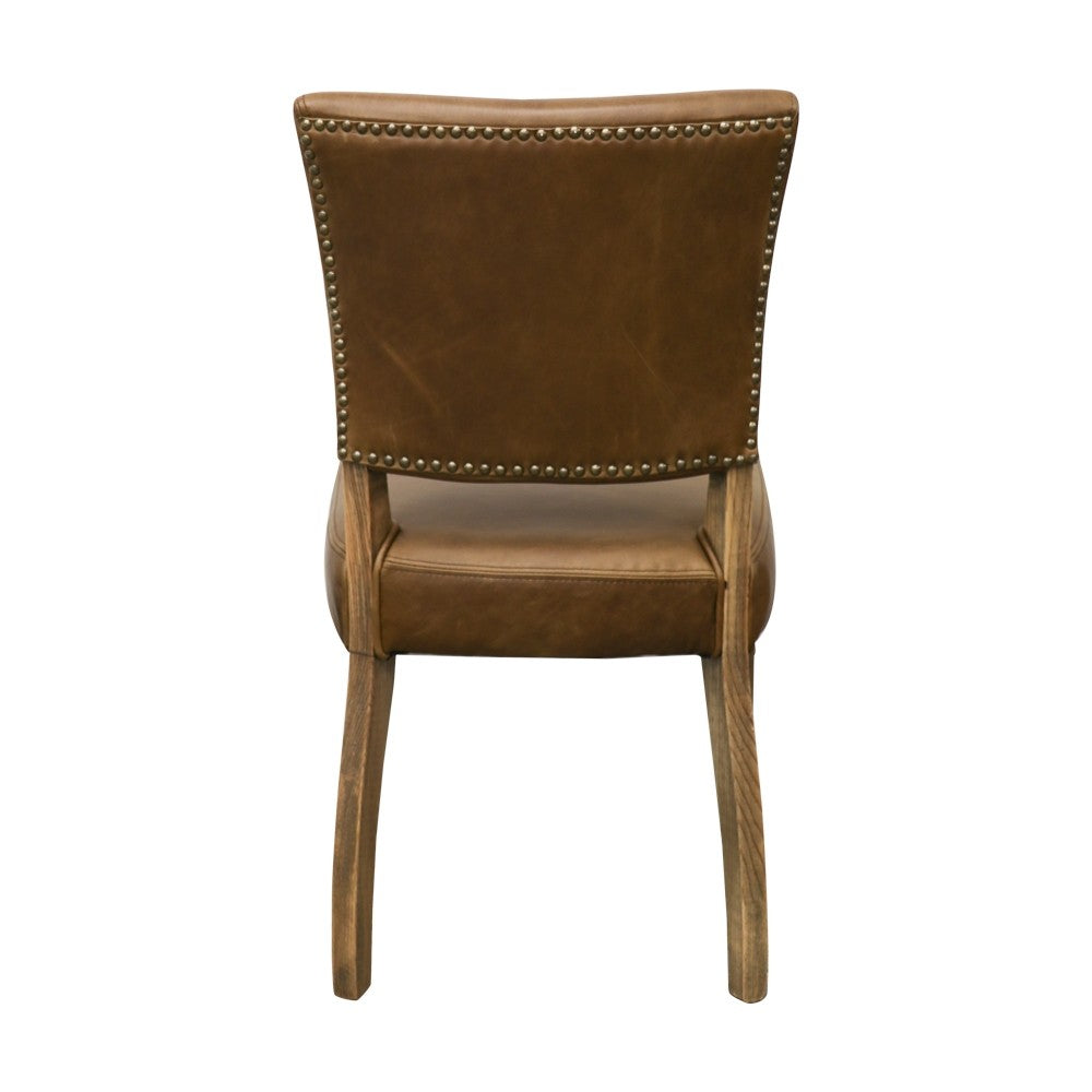 Crown Dining Chair - Aged Brown Leather