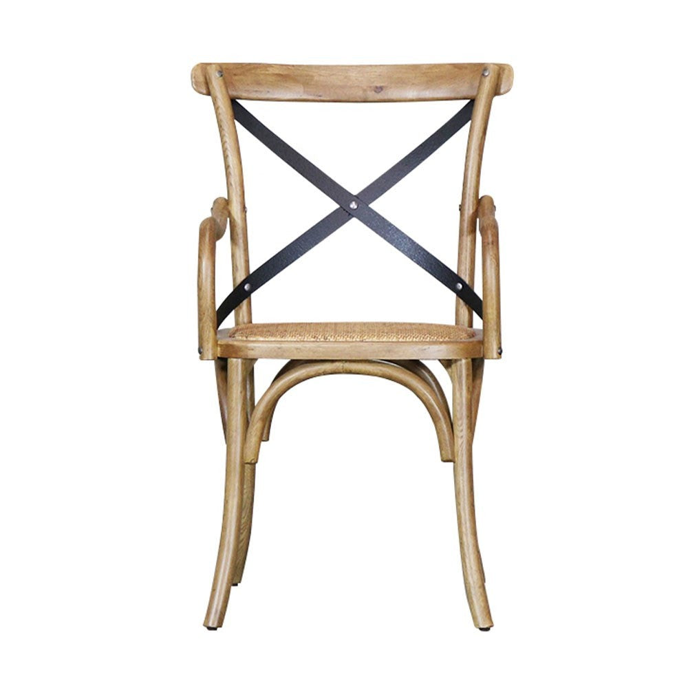 Metal Cross Back Carver Chair
