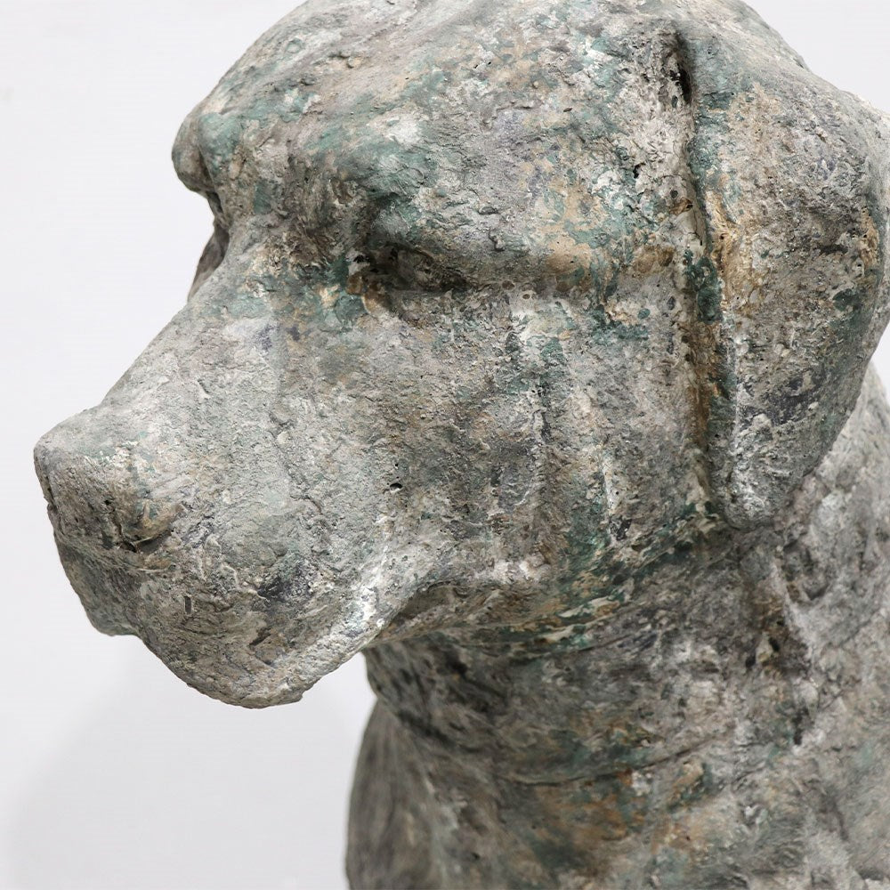 Rustic Outdoor Clay Dog Statue - Large