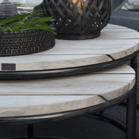 Artwood Anson Teak Outdoor Round Coffee Tables - Set of 2