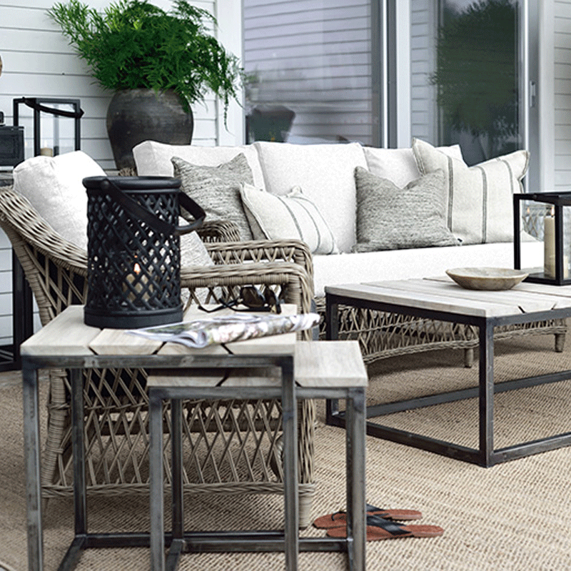 Artwood Anson Teak Outdoor Side Tables - Nest of 2