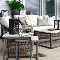Artwood Anson Teak Outdoor Side Tables - Nest of 2
