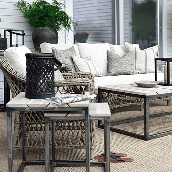 Artwood Anson Teak Outdoor Side Tables - Nest of 2