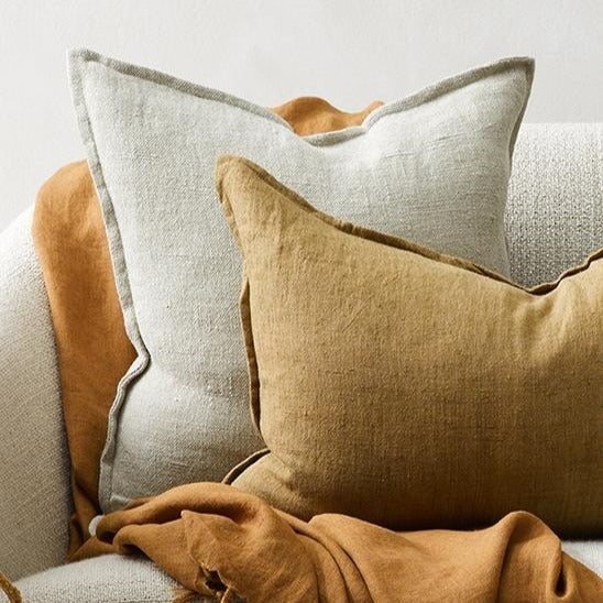 Arcadia Linen Lumbar Cushion + Feather Inner - Cumin