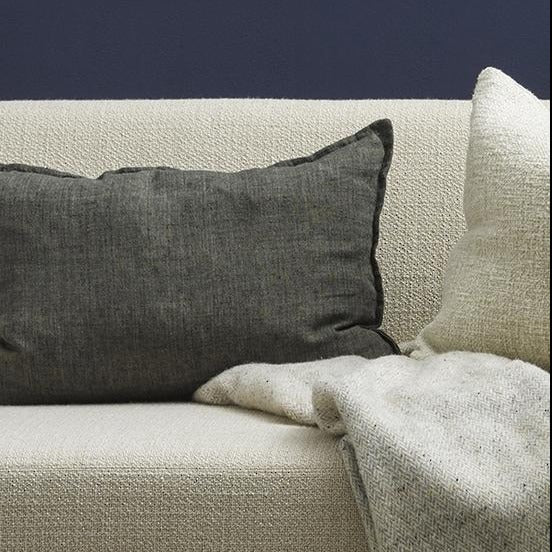 Arcadia Linen Lumbar Cushion + Feather Inner - Nori