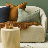 Arcadia Linen Lumbar Cushion + Feather Inner - Sage