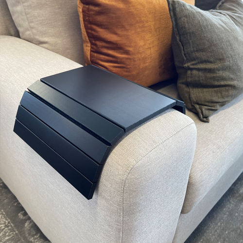Wooden Sofa Arm Side Table Black