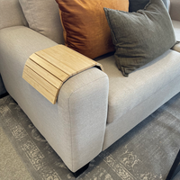 Wooden Sofa Arm Side Table - Natural