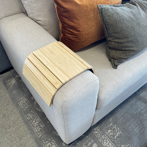 Wooden Sofa Arm Side Table - Natural