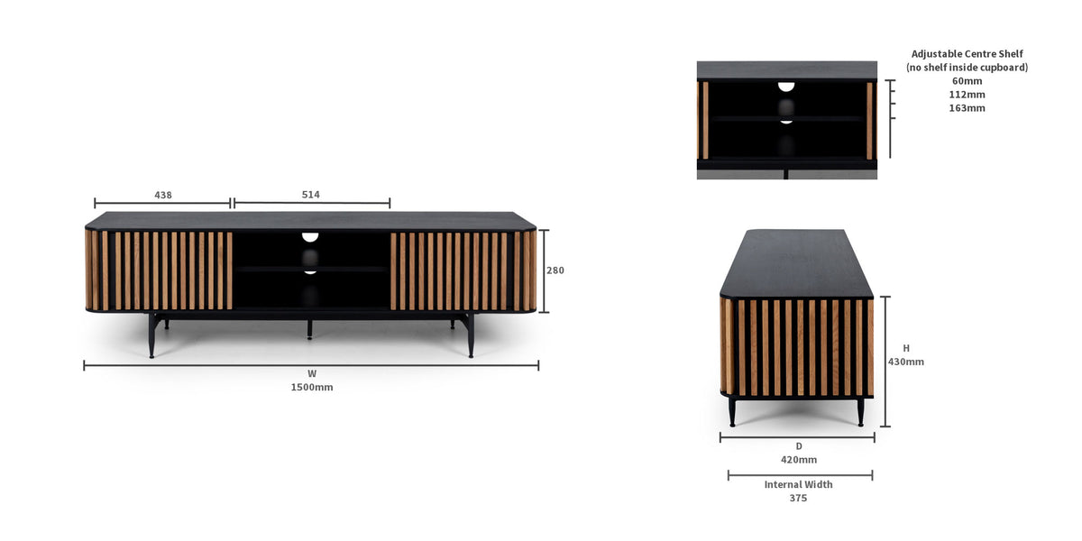 Bauhaus Entertainment Unit - Black & Oak