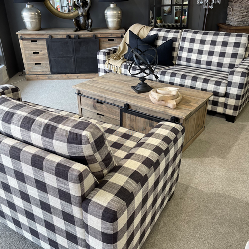 Bellamy 2.5 Seater Sofa - Check Fabric - NZ Made