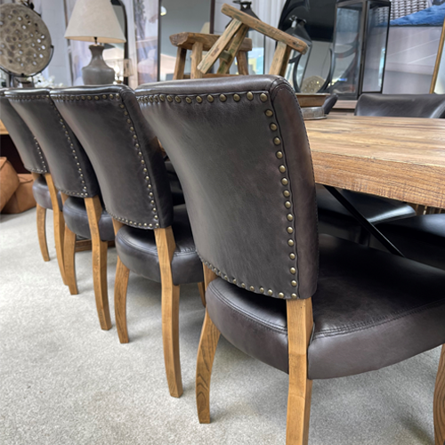 Brixham Leather Dining Chair - Aged Leather