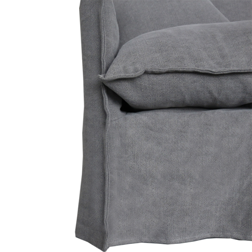 Malibu 2.5 Seater Linen Slipcover Sofa - Deep Grey