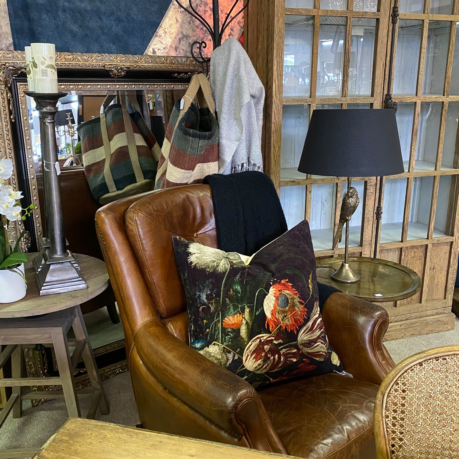 Florence Floral Velvet Cushion with Duck Feather Inner