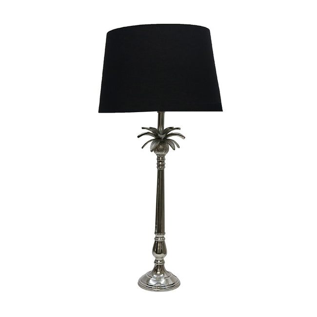 Cabana Palm Lamp with Shade - Nickel + Black