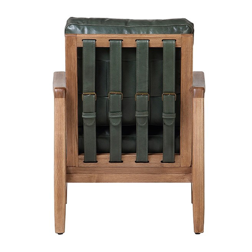 Cabana Buckle Back Leather Chair - Green