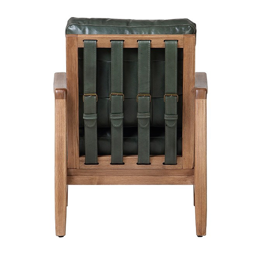 Cabana Buckle Back Leather Chair - Forest Green