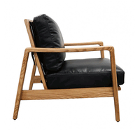 Cabana Buckle Back Leather Chair - Black with Natural