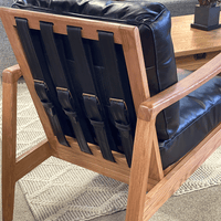Cabana Buckle Back Leather Chair - Black with Natural