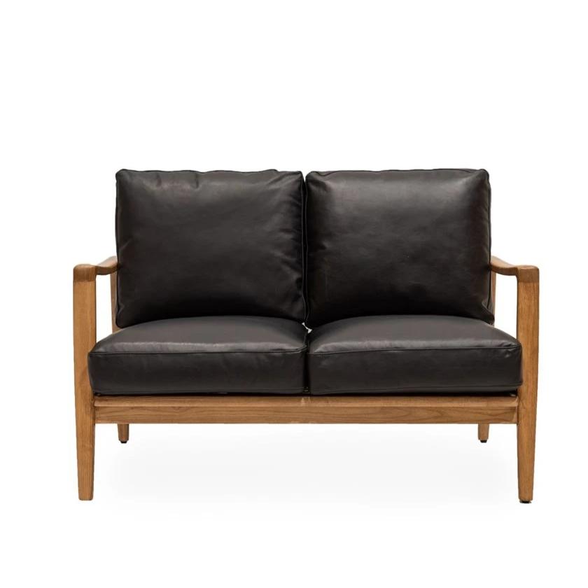 Cabana Leather 2 Seater Sofa - Black