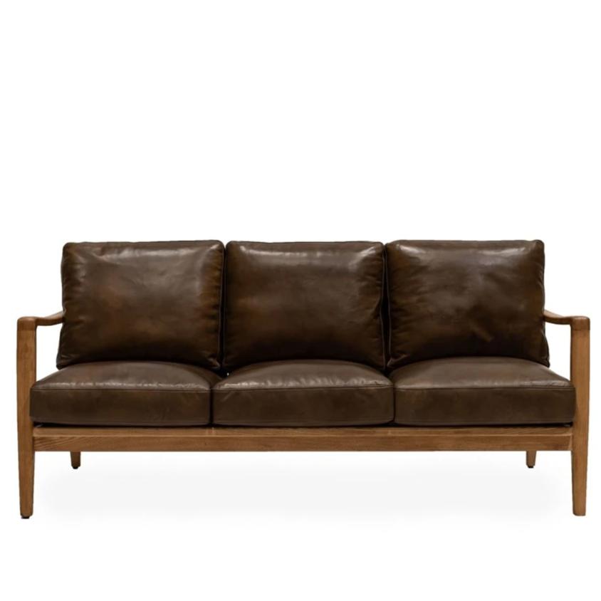 Cabana Buckle Back Leather 3 Seater Sofa - Brown