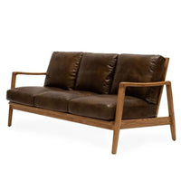 Cabana Buckle Back Leather 3 Seater Sofa - Brown