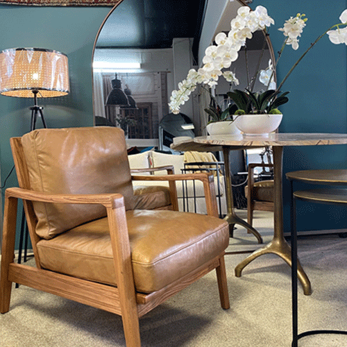 Cabana Buckle Back Leather Chair - Tan