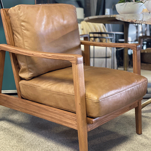Cabana Buckle Back Leather Chair - Tan