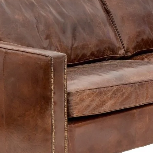 Camden Leather 3 Seater Sofa - Aged Brown