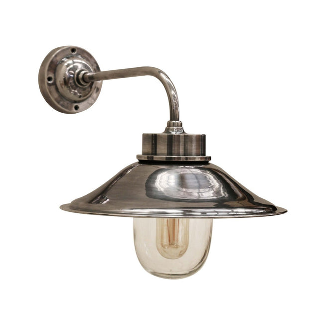 Outdoor IP54 Cape Cod Brass Wall Lamp in Silver Finish