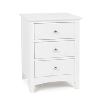 Casey White Bedside Table - 3 Drawer
