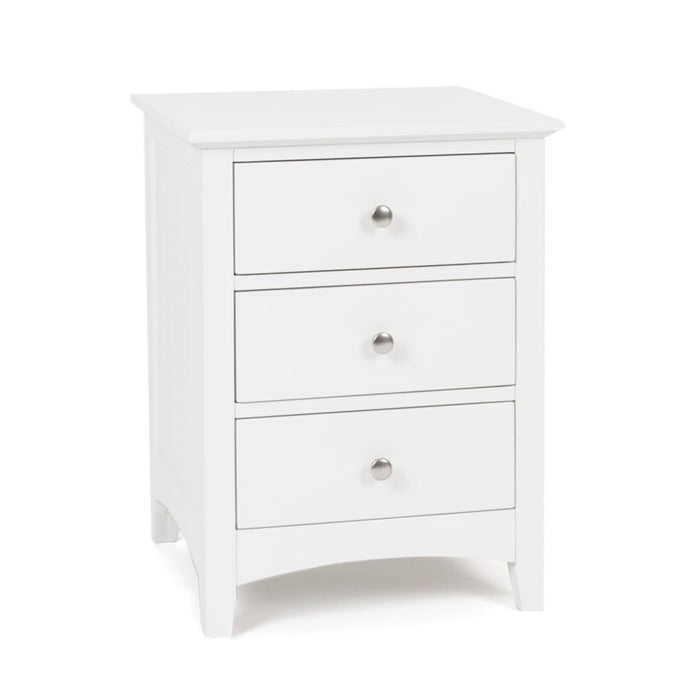 Casey White Bedside Table - 3 Drawer