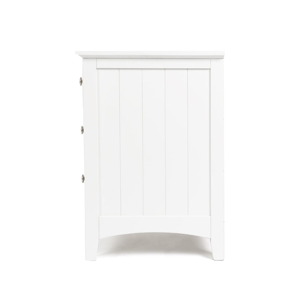 Casey White Bedside Table - 3 Drawer