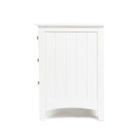 Casey White Bedside Table - 3 Drawer