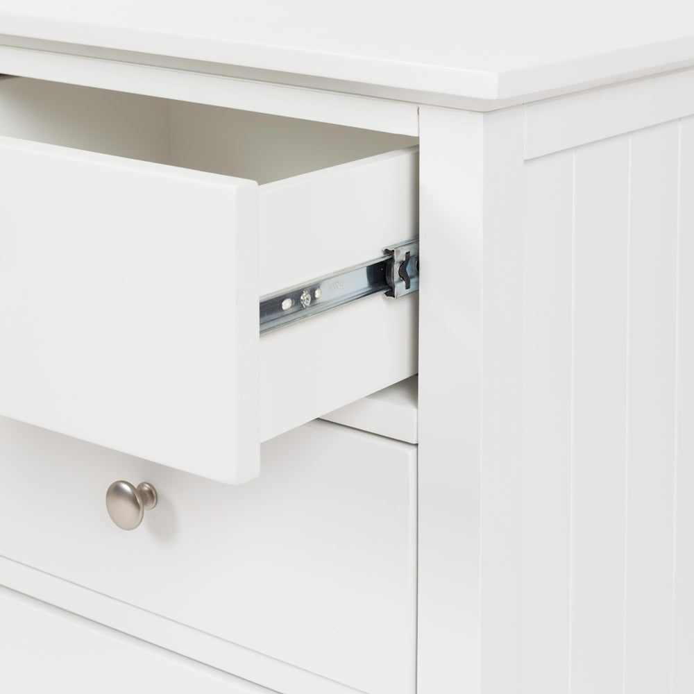 Casey White Bedside Table - 3 Drawer