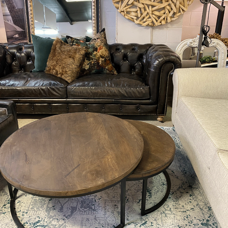 Nest of 2 round coffee tables deals