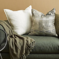 Cassia Linen Cushion - Feather Inner - Almond