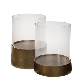 Artwood Celano Antique Brass Lanterns – Set of 2